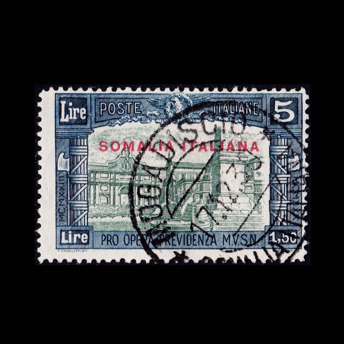 1930 Somalia serie Milizia III 5l.+1,50l. azzurro e verde