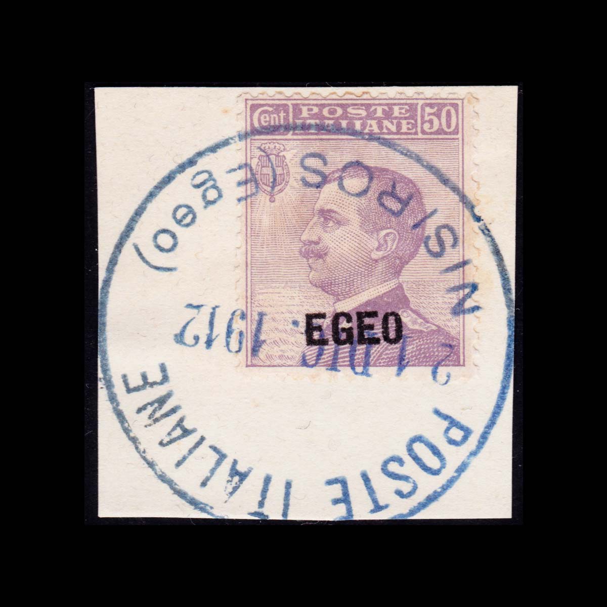 1912 Egeo Francobolli d'Italia del 1908 soprastampati 50c. violetto chiaro