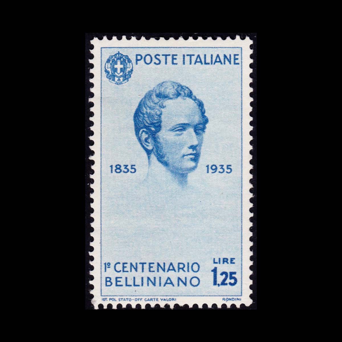 1935 Centenario della morte di Vincenzo Bellini 1,25l. Azzurro