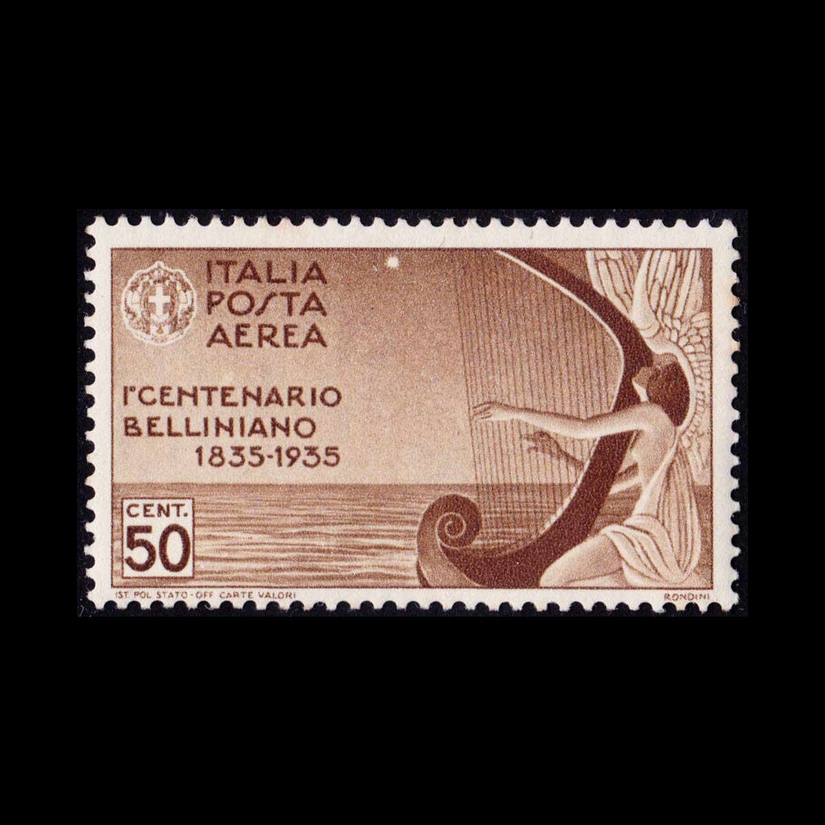 1935 Centenario della morte di Vincenzo Bellini 50c. Bruno