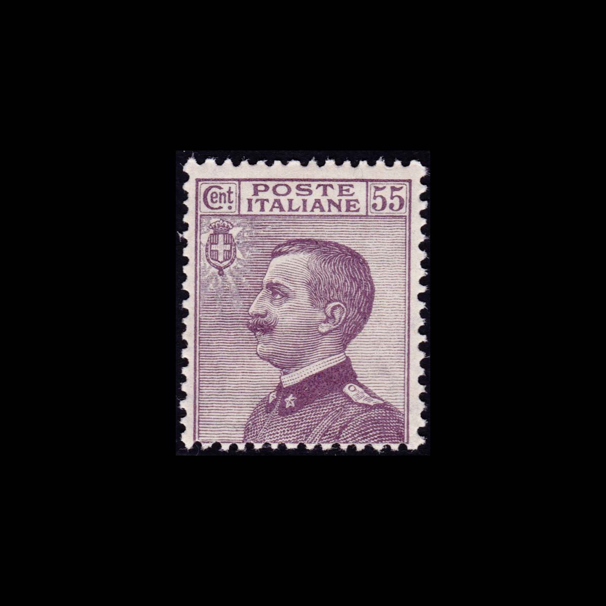 1917-20 Effige di Vittorio Emanuele III tipo 'Michetti' 55c. Violetto Bruno