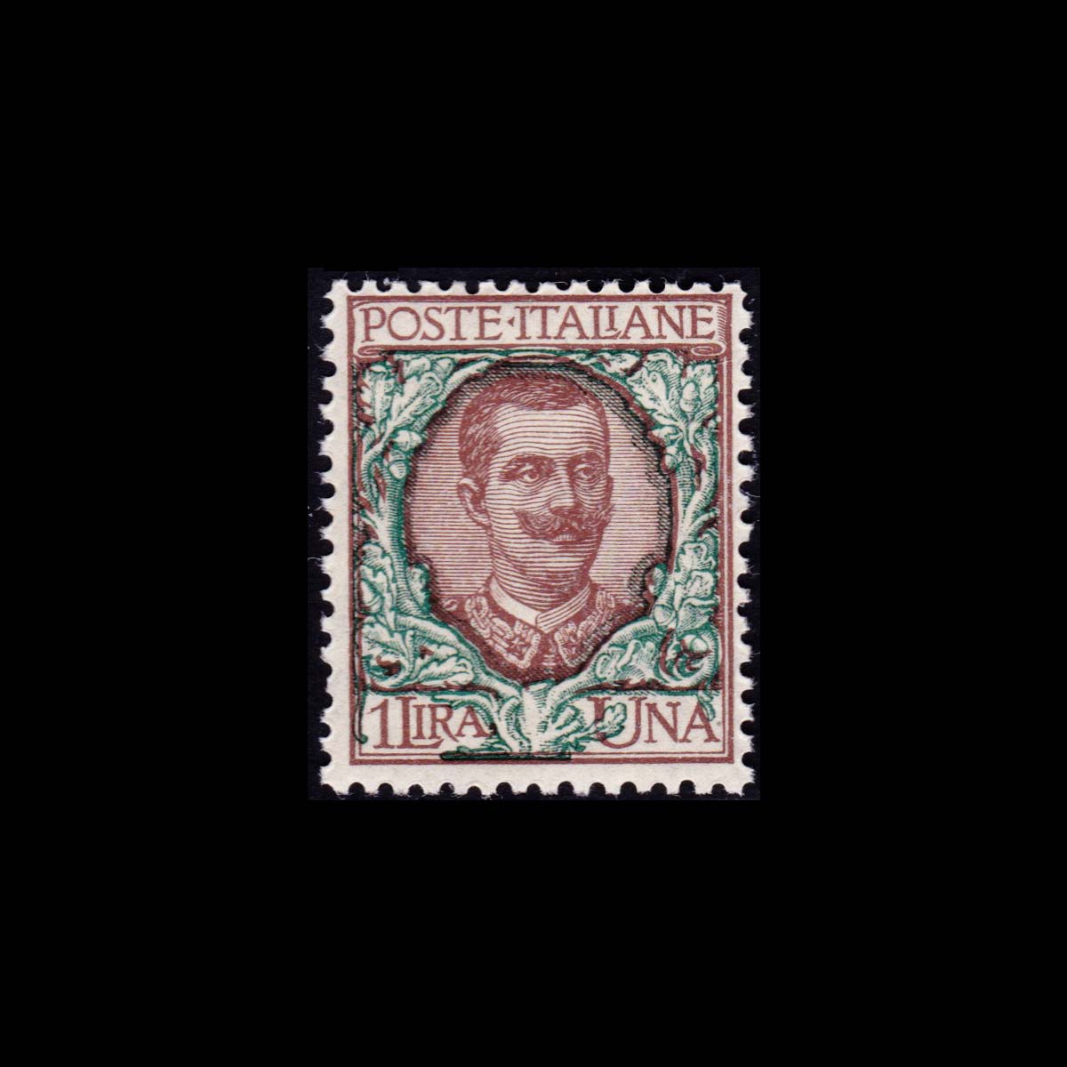 1901 Tipo Floreale 1l. Bruno e Verde