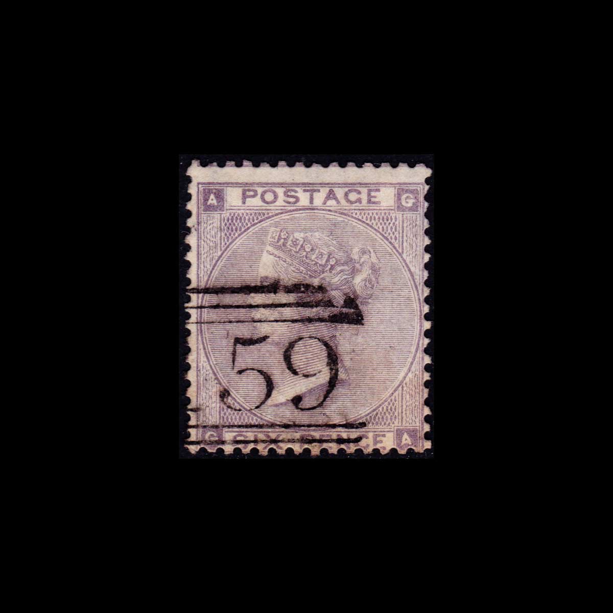 1863 Regina Vittoria 6d. violetto