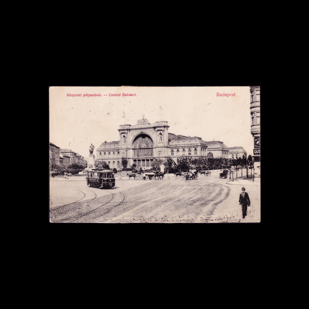 Antica Cartolina Budapest con Tram Viaggiata nel 1907